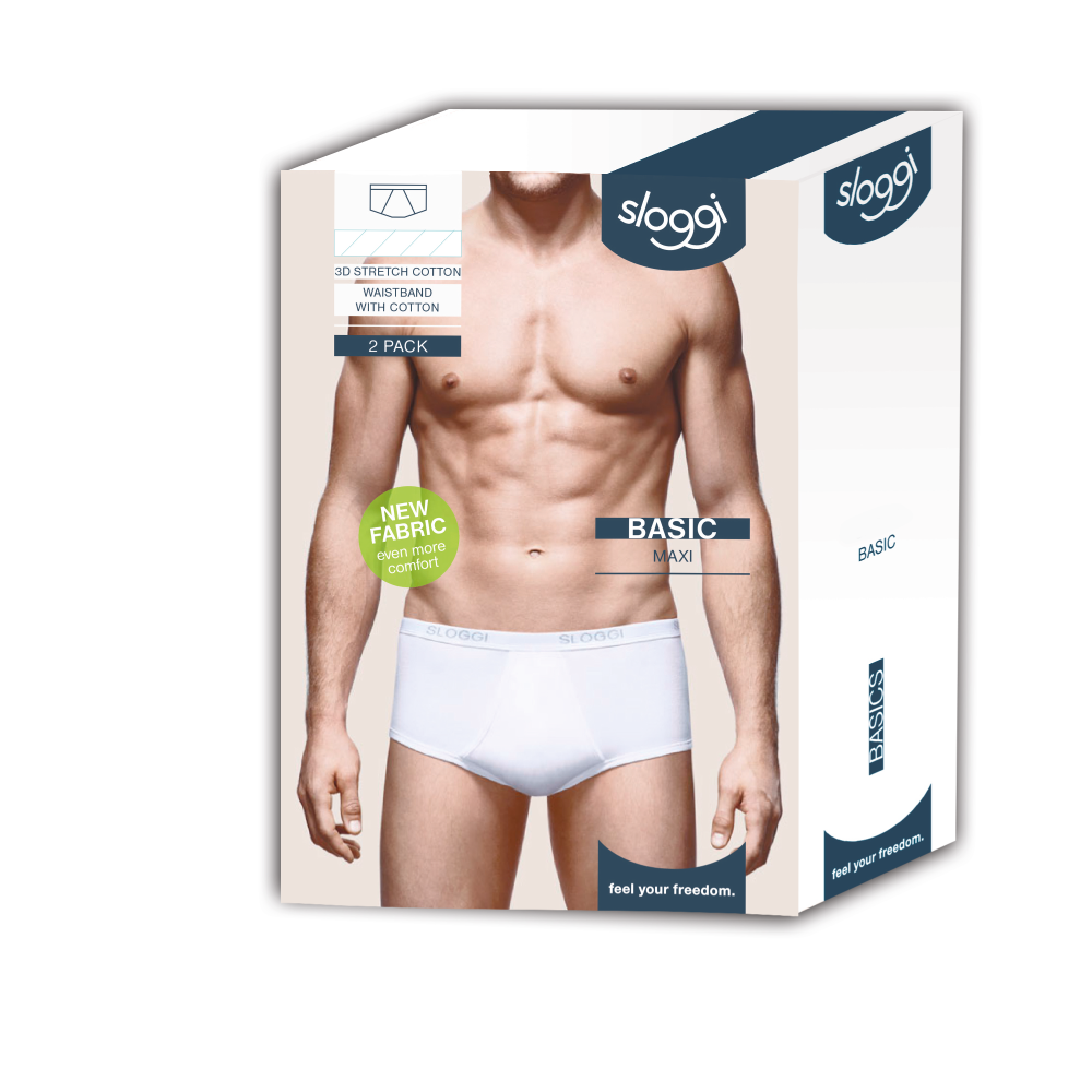 MEN Basic Heren Maxi 2-Pack White